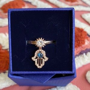 BNWT Swarovski Hamsa Ring Size 6 Rose Gold